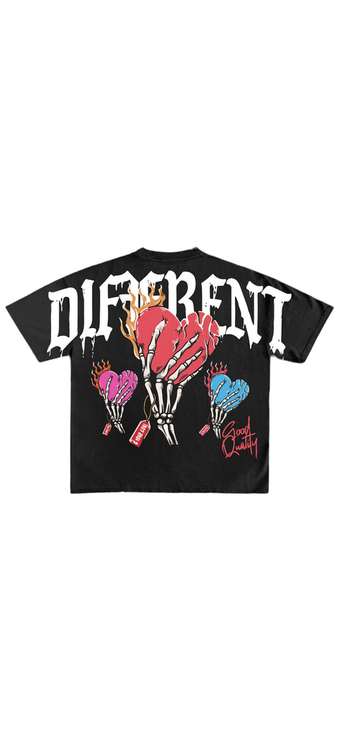 Black “3 heart “ T shirt