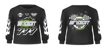 Load image into Gallery viewer, Black/slime green biker long sleeve T-shirt