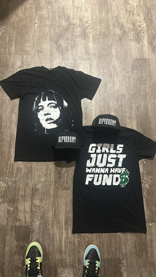 “Girls wanna have fun” black  T shirt