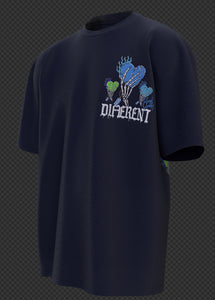 3 heart navy blue T-shirt