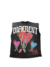 Load image into Gallery viewer, 3 hearts black  sleeveless Tshirt