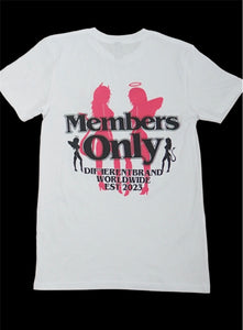 #Membersonly white/pink T-shirt