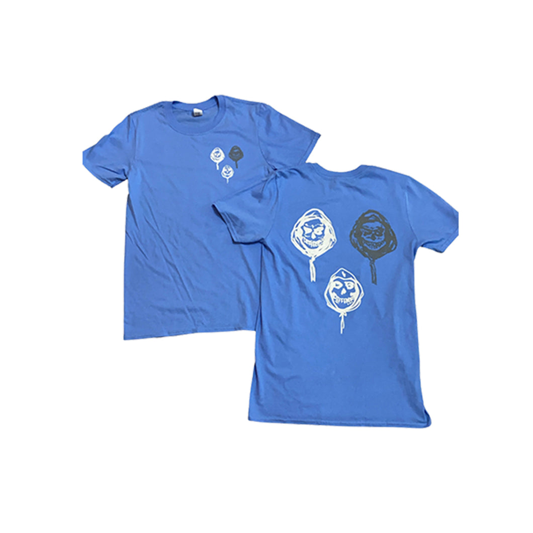 3 #skullface Carolina blue T-shirt