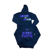 Load image into Gallery viewer, “BvsA “bleed purple hoodie